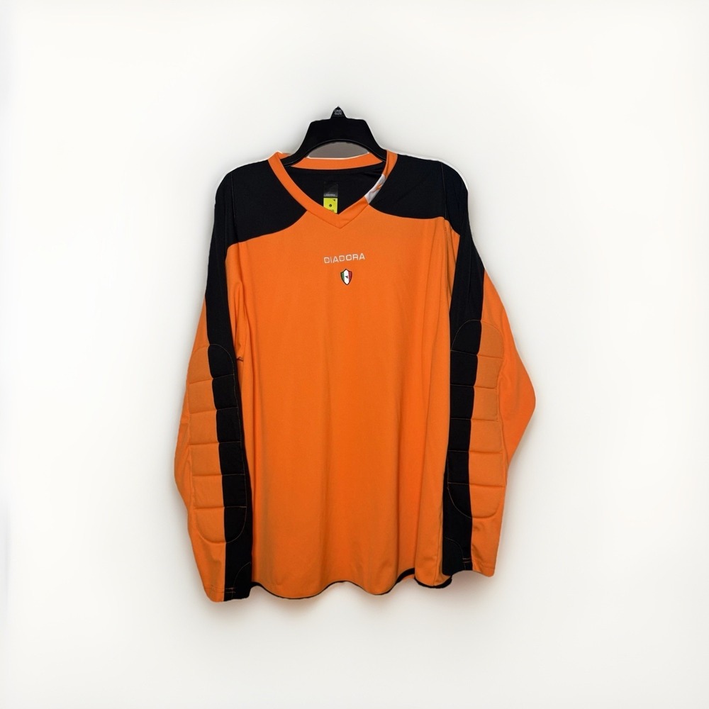 DIADORA Goalkeeper Goalie Top Padded‎ elbows Adult Large Orange